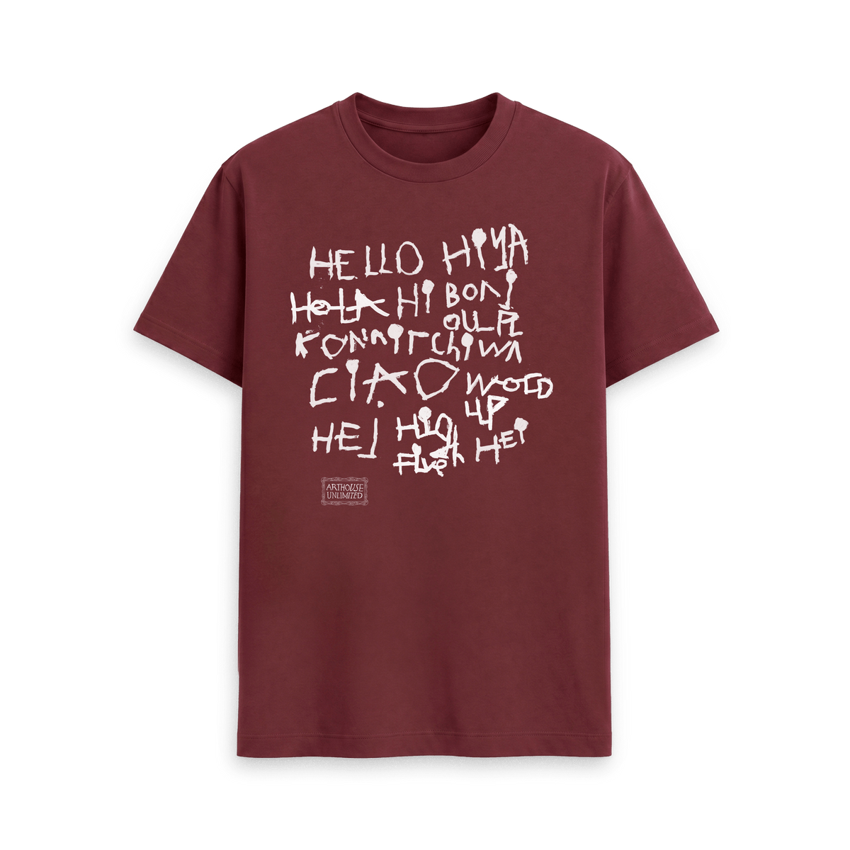 Red Wine Printed T-shirt Front