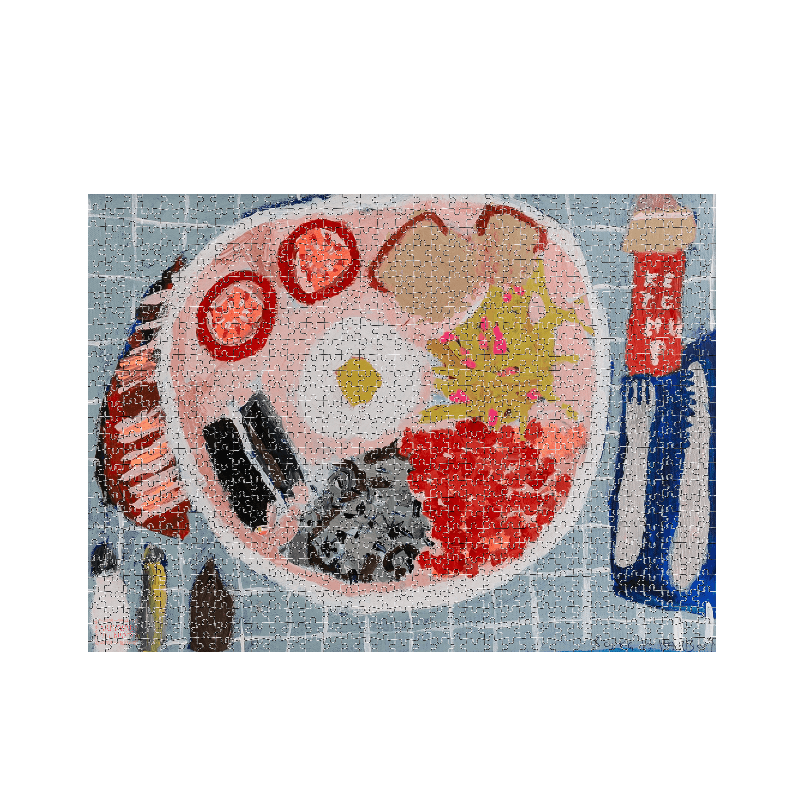 White 1000 Piece Jigsaw Puzzle Front