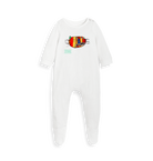 White Printed baby grow