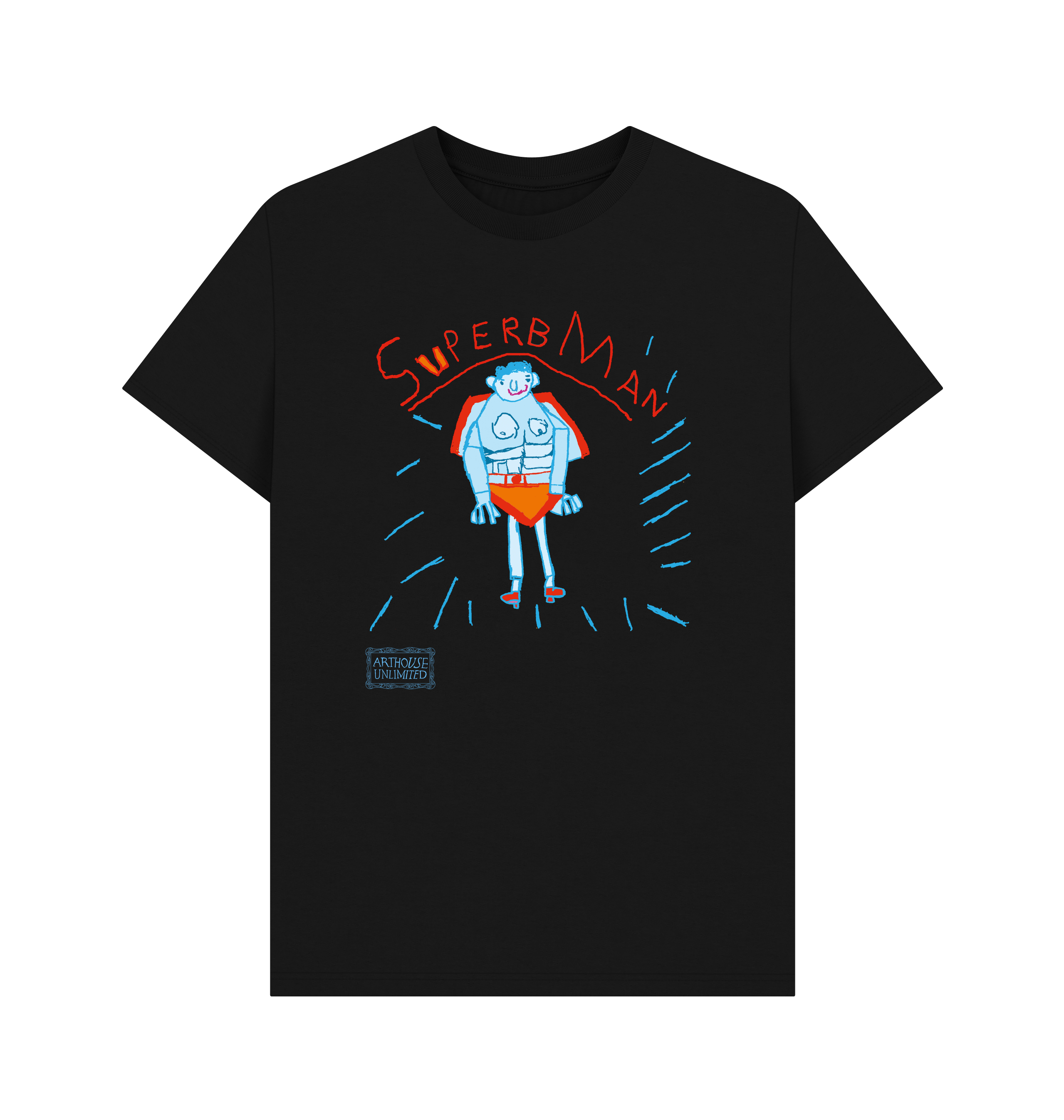 Black Printed T-shirt Front