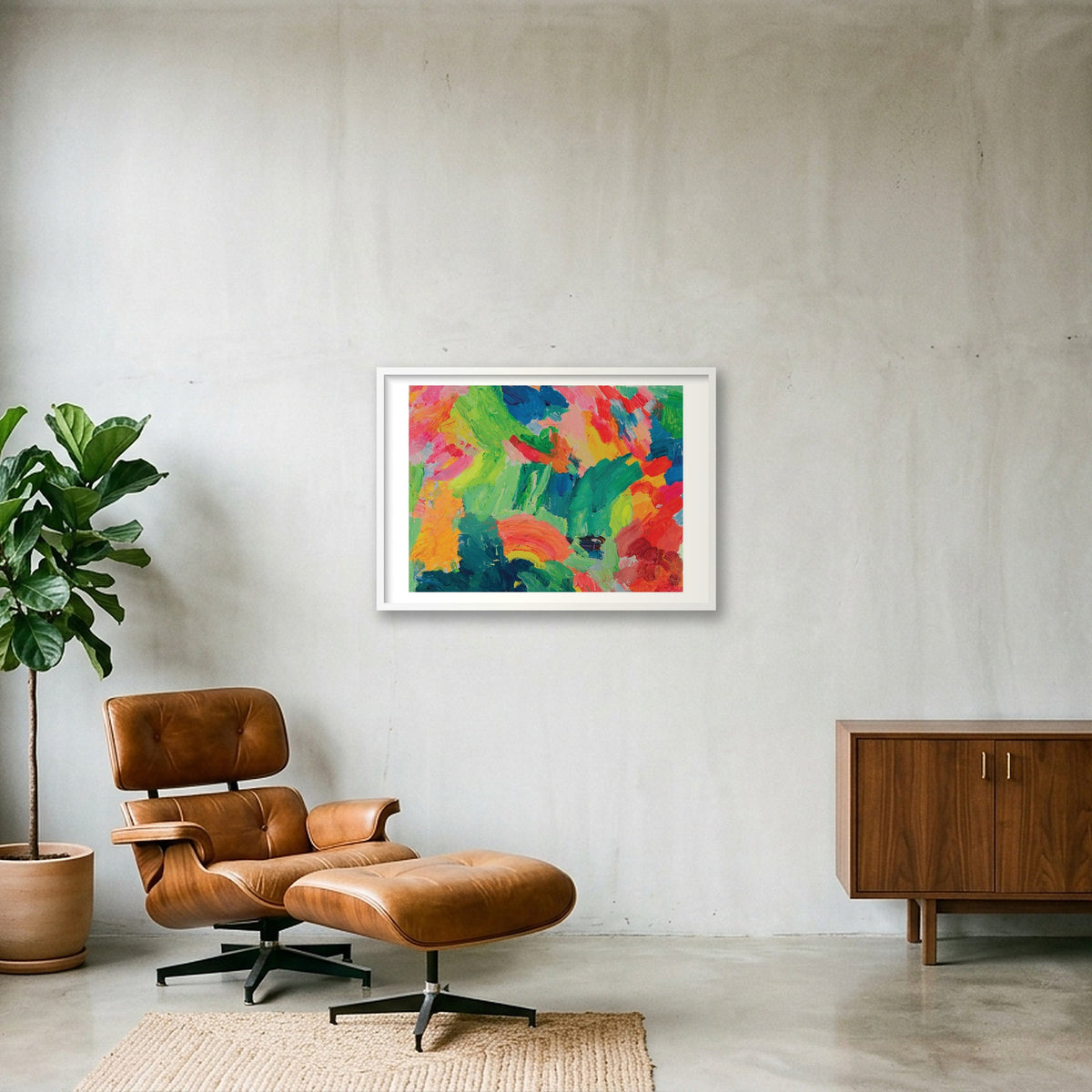 Giclee Rainbow Forest by Mandy Lyne landscape A1 — 84×59cm, 33×23" White Frame