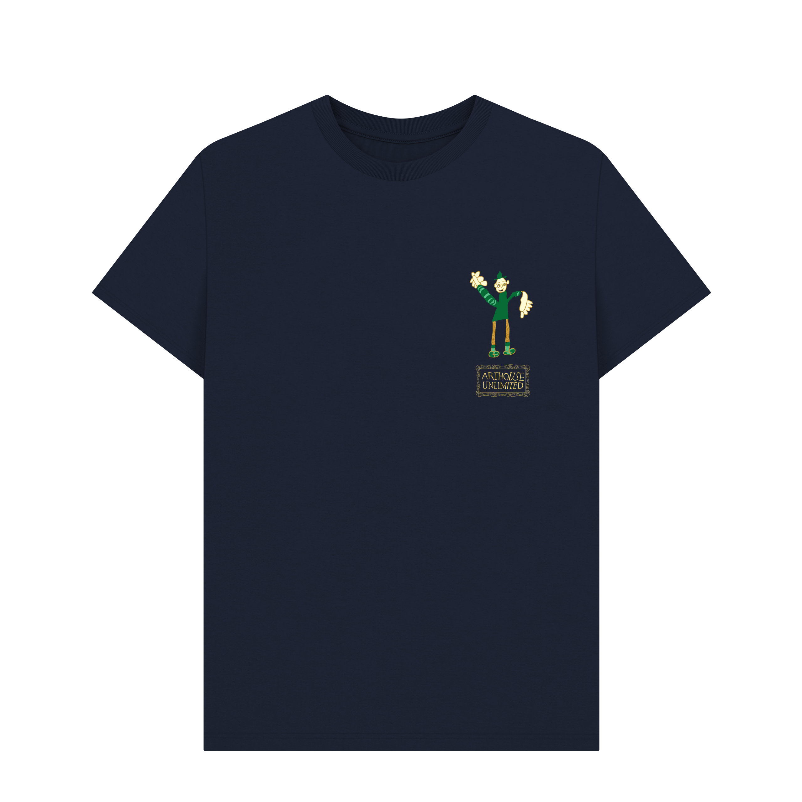 Navy Blue Printed T-shirt Front