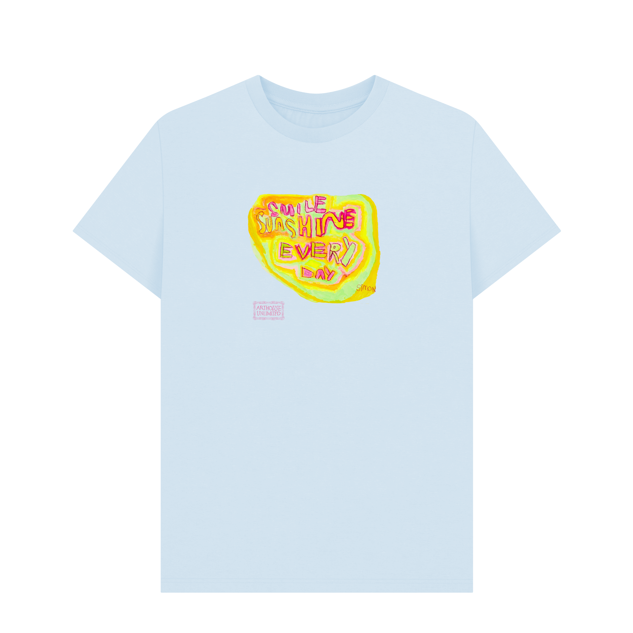 Sky Blue Printed T-shirt Front