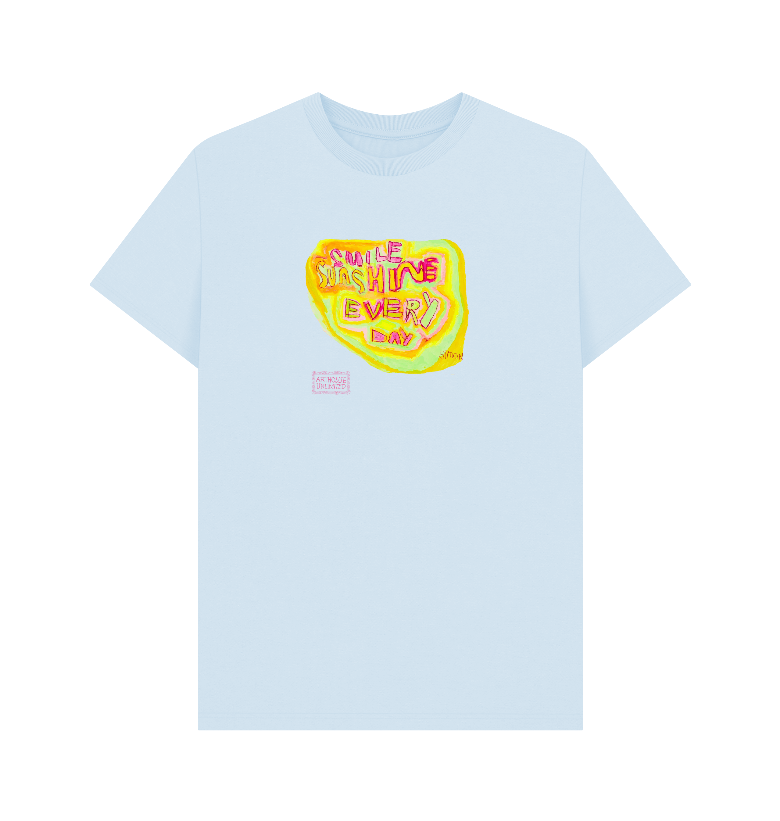Sky Blue Printed T-shirt Front