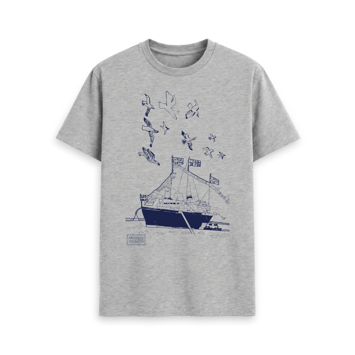 Athletic Grey Printed T-shirt Front