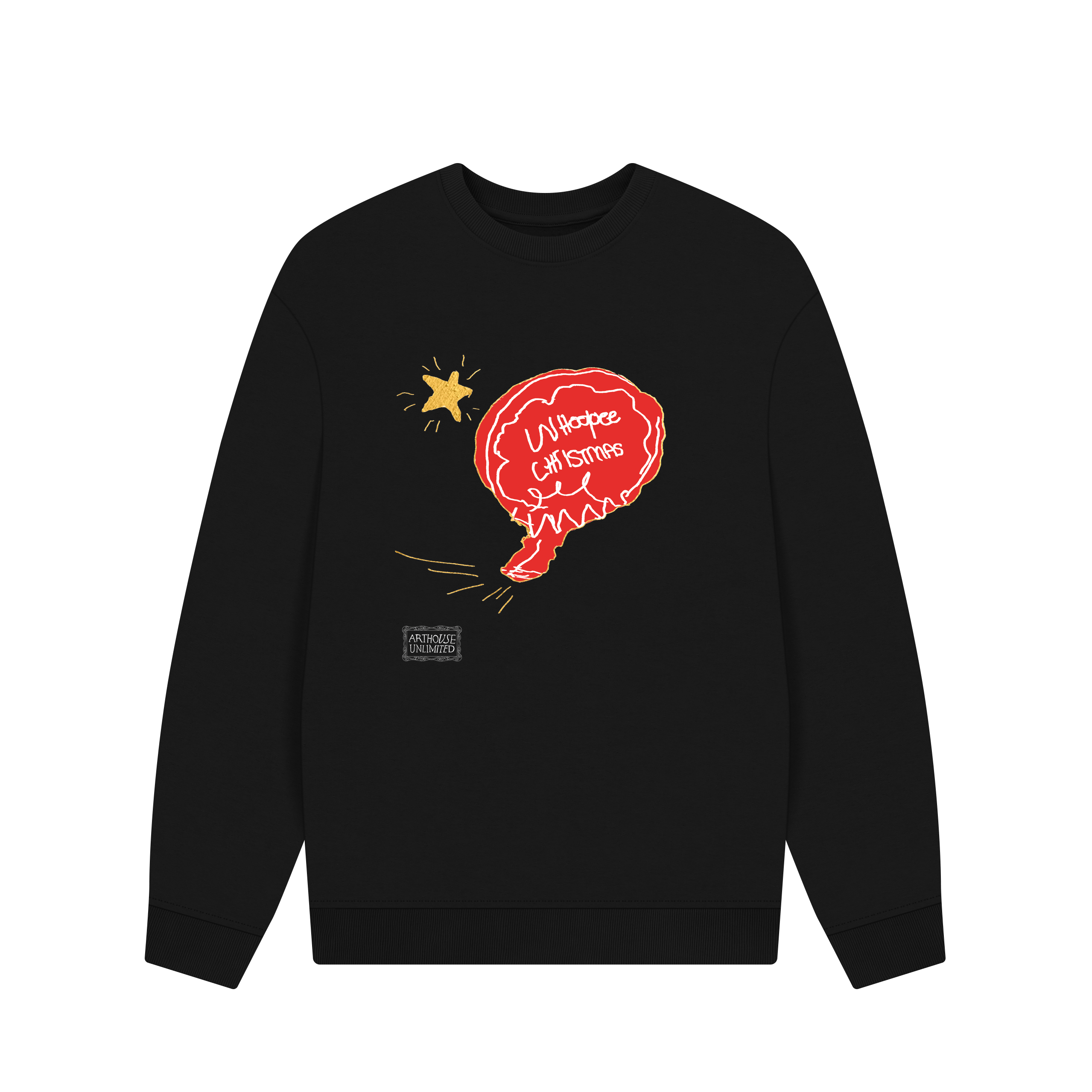 Black Printed Sweater Front