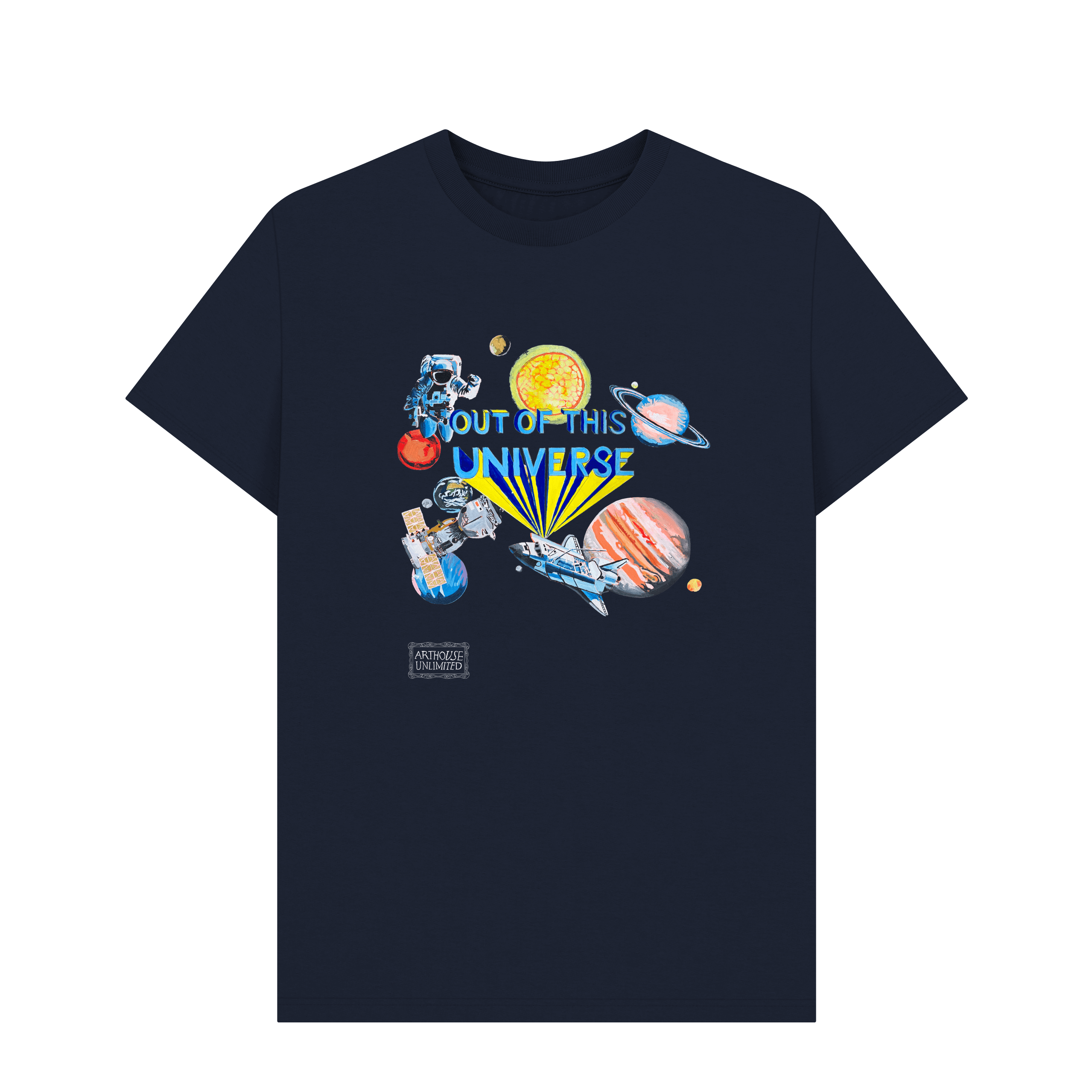 Navy Blue Printed T-shirt Front