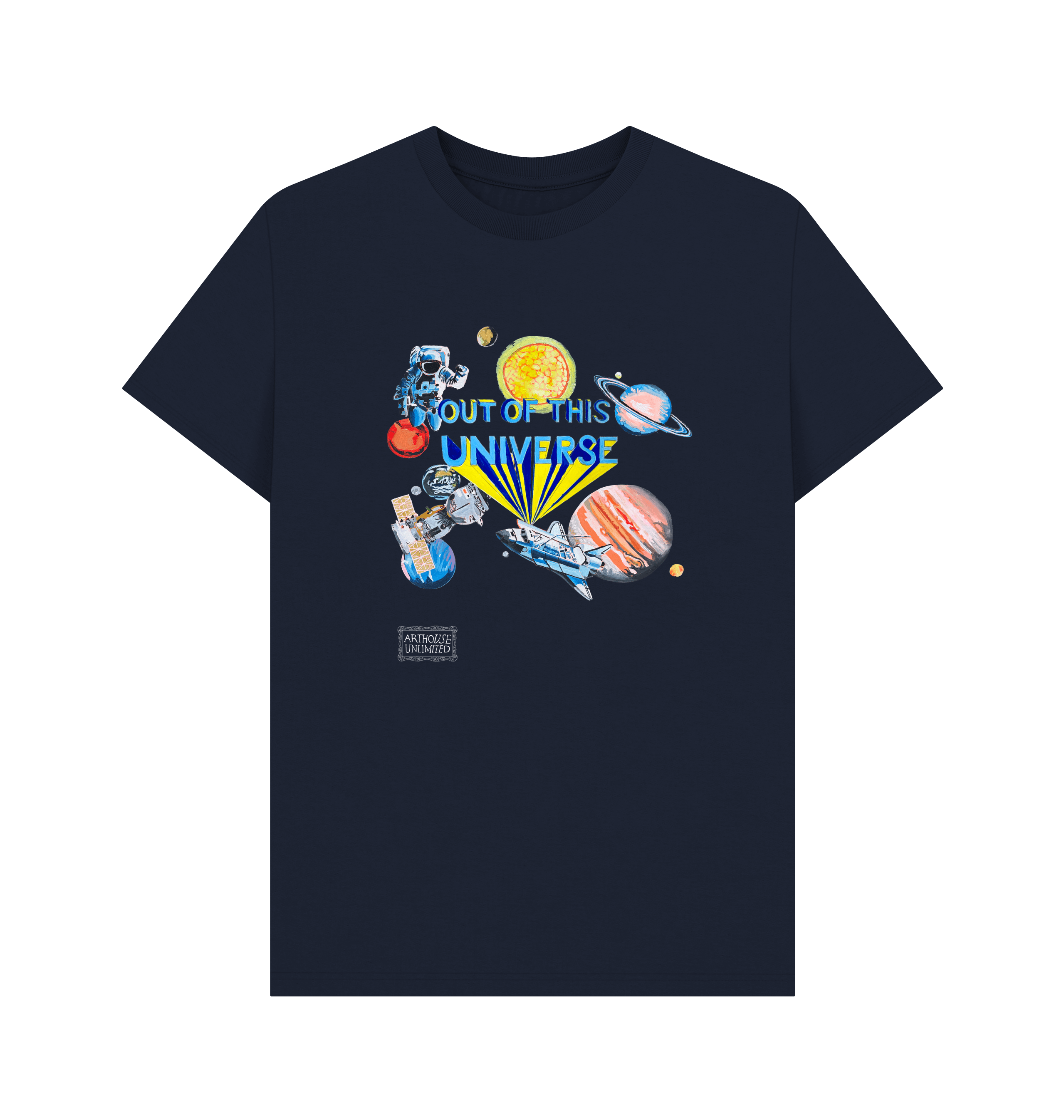 Navy Blue Printed T-shirt Front