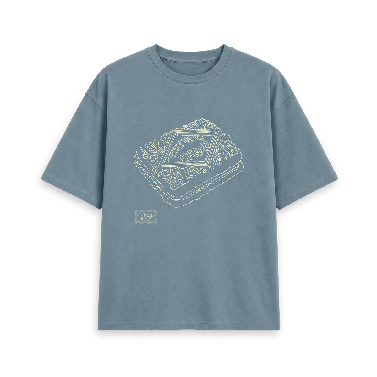 Stone Blue Printed T-shirt Front