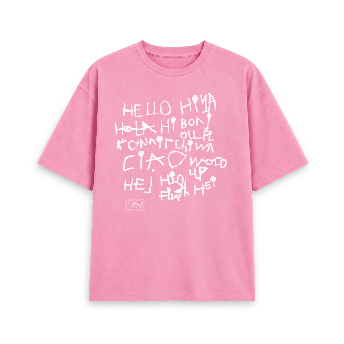 Rose Pink Printed T-shirt Front