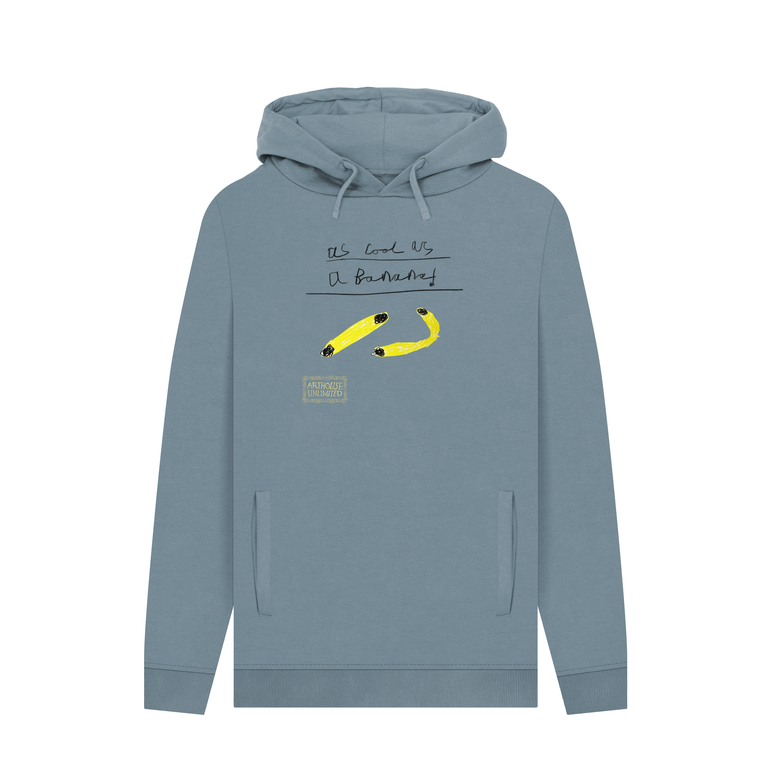 Stone Blue Printed Hoody Front