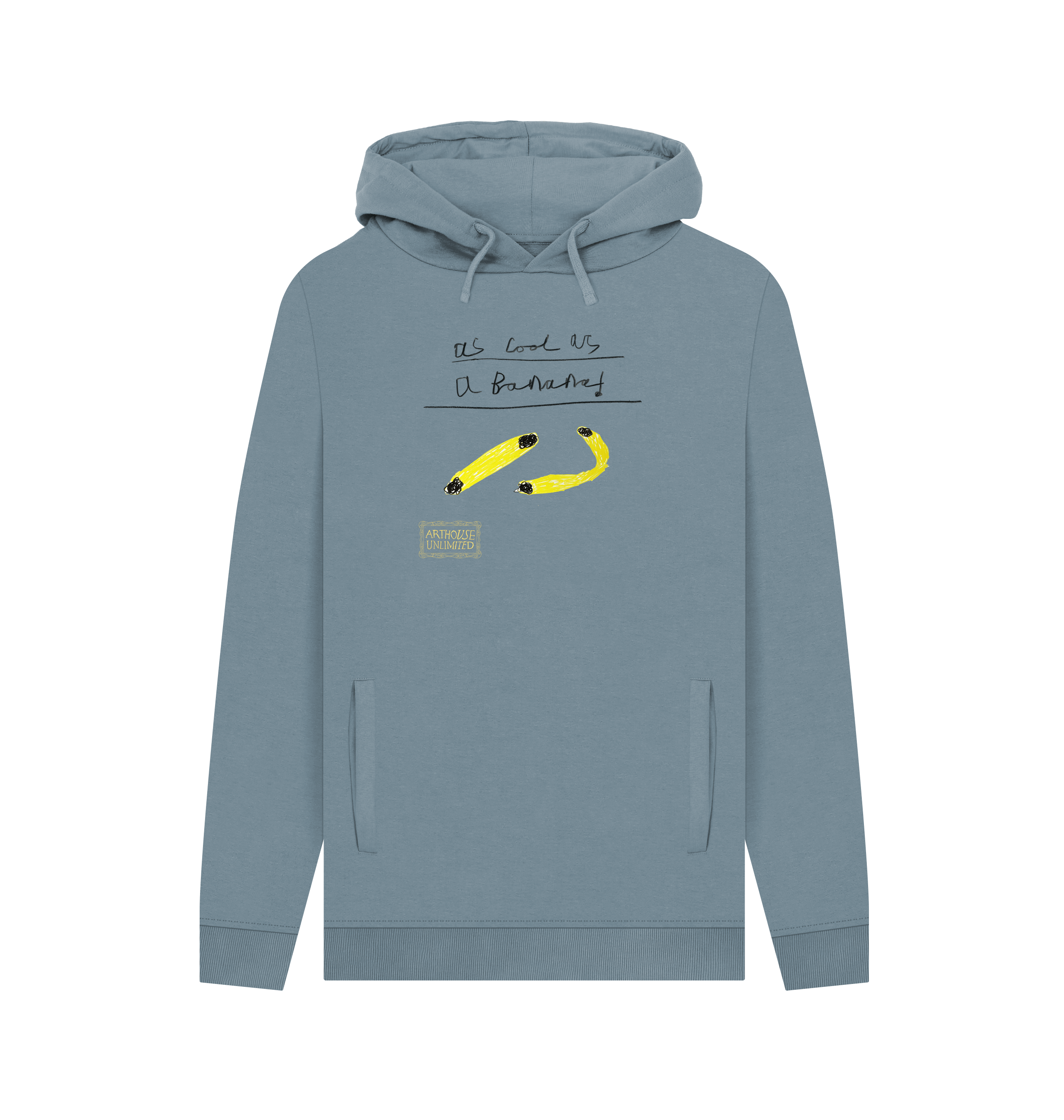 Stone Blue Printed Hoody Front