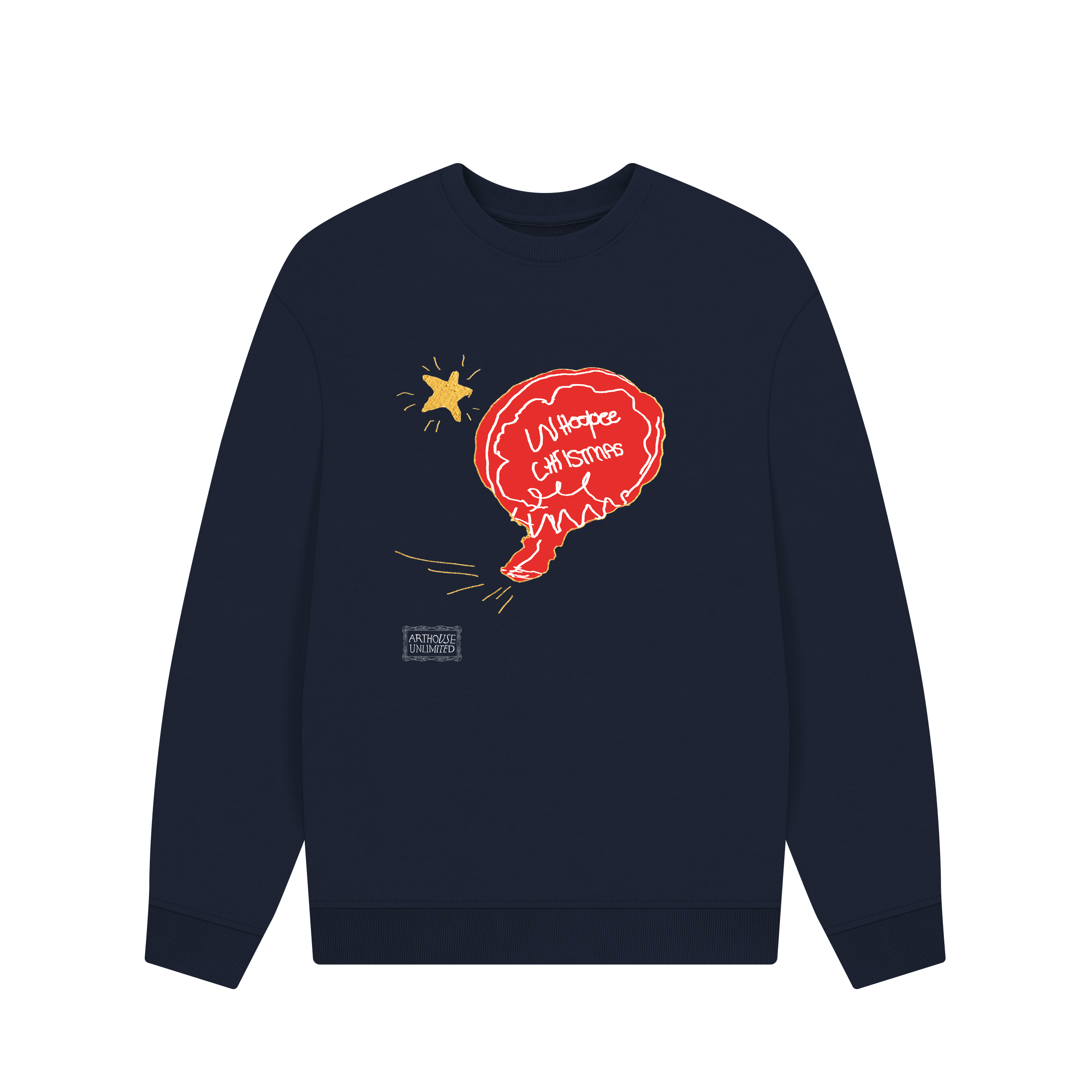 Navy Blue Printed Sweater Front