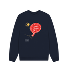 Navy Blue Printed Sweater Front