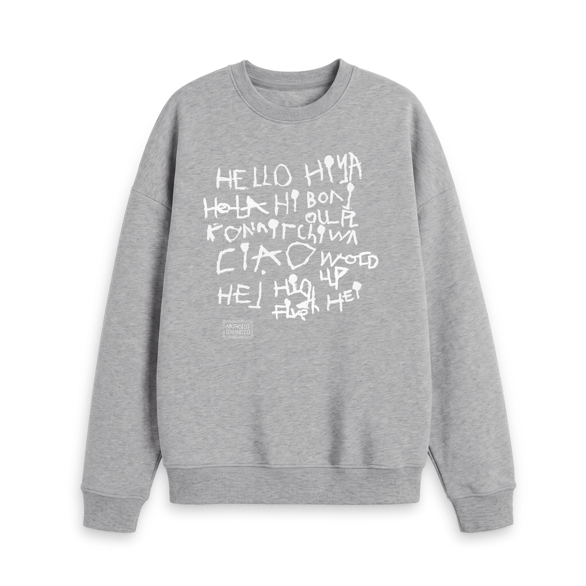 Athletic Grey Printed Sweater Front