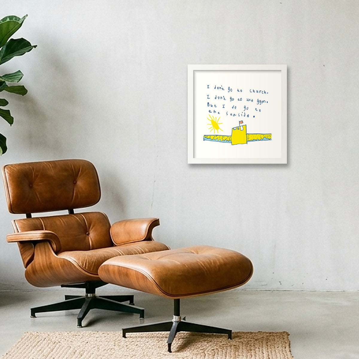I don't go to church 50 x 50 — 30×30cm, 12×12" White Frame