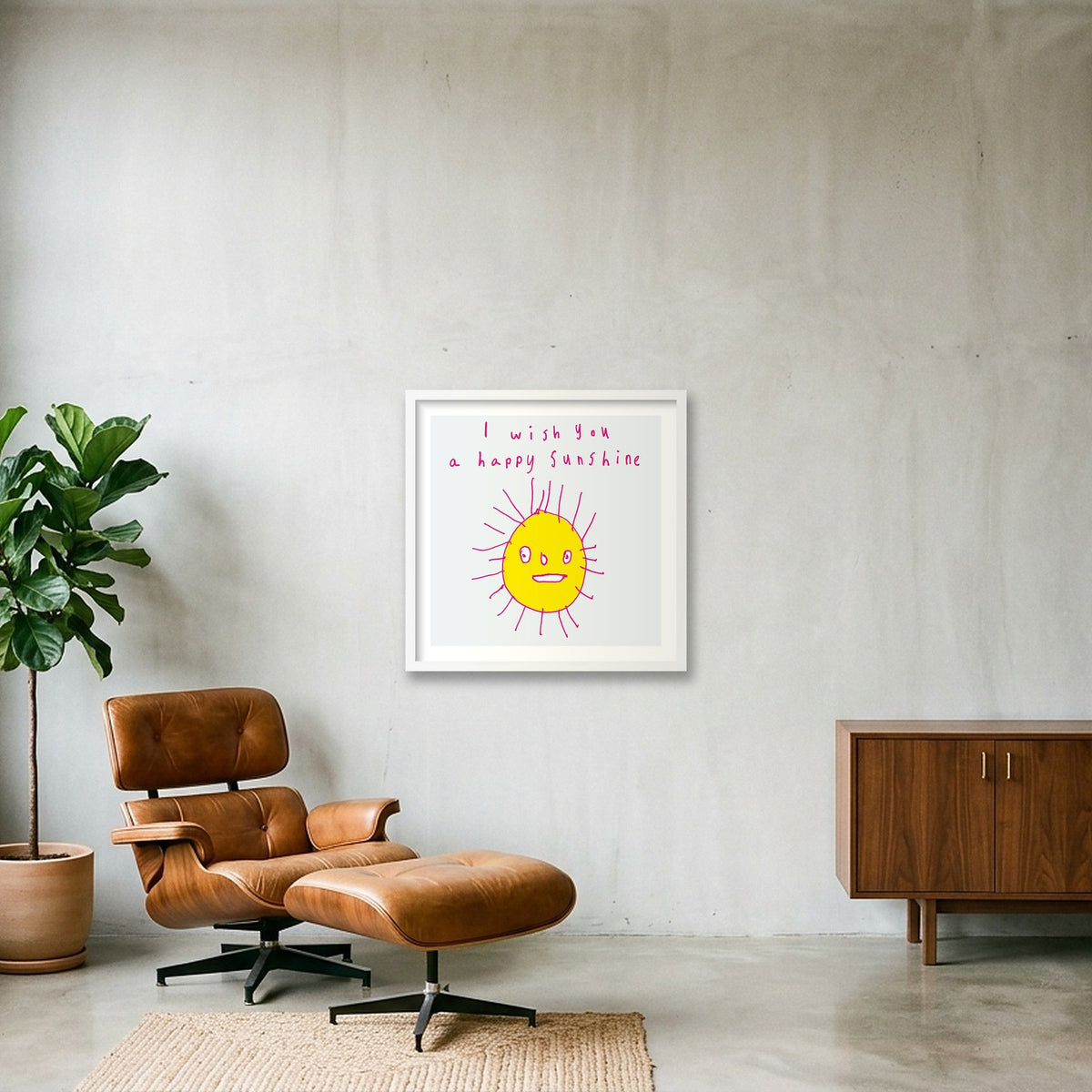 I wish you a happy sunshine 50 x 50 — 50×50cm, 20×20" White Frame