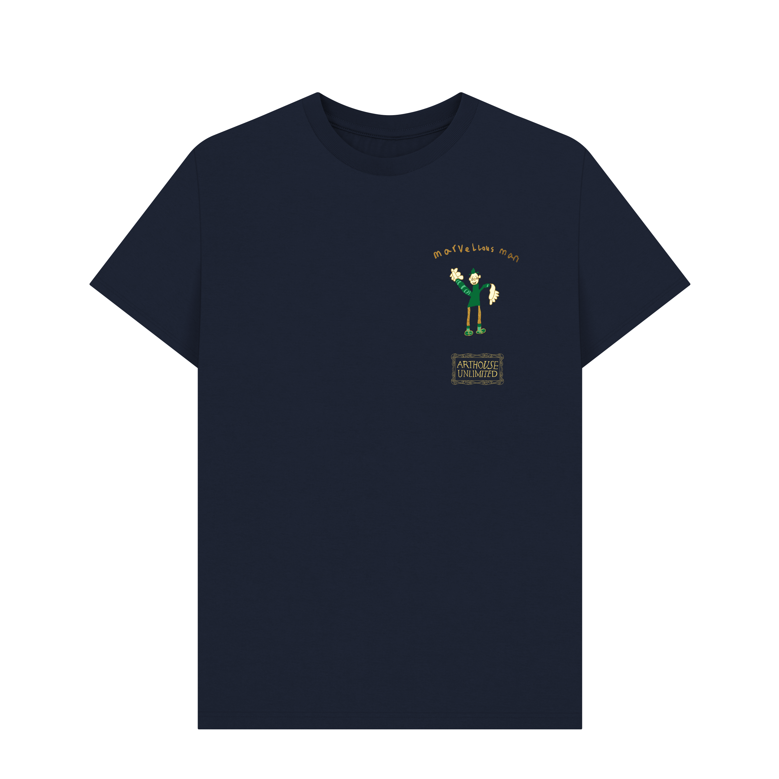 Navy Blue Printed T-shirt Front