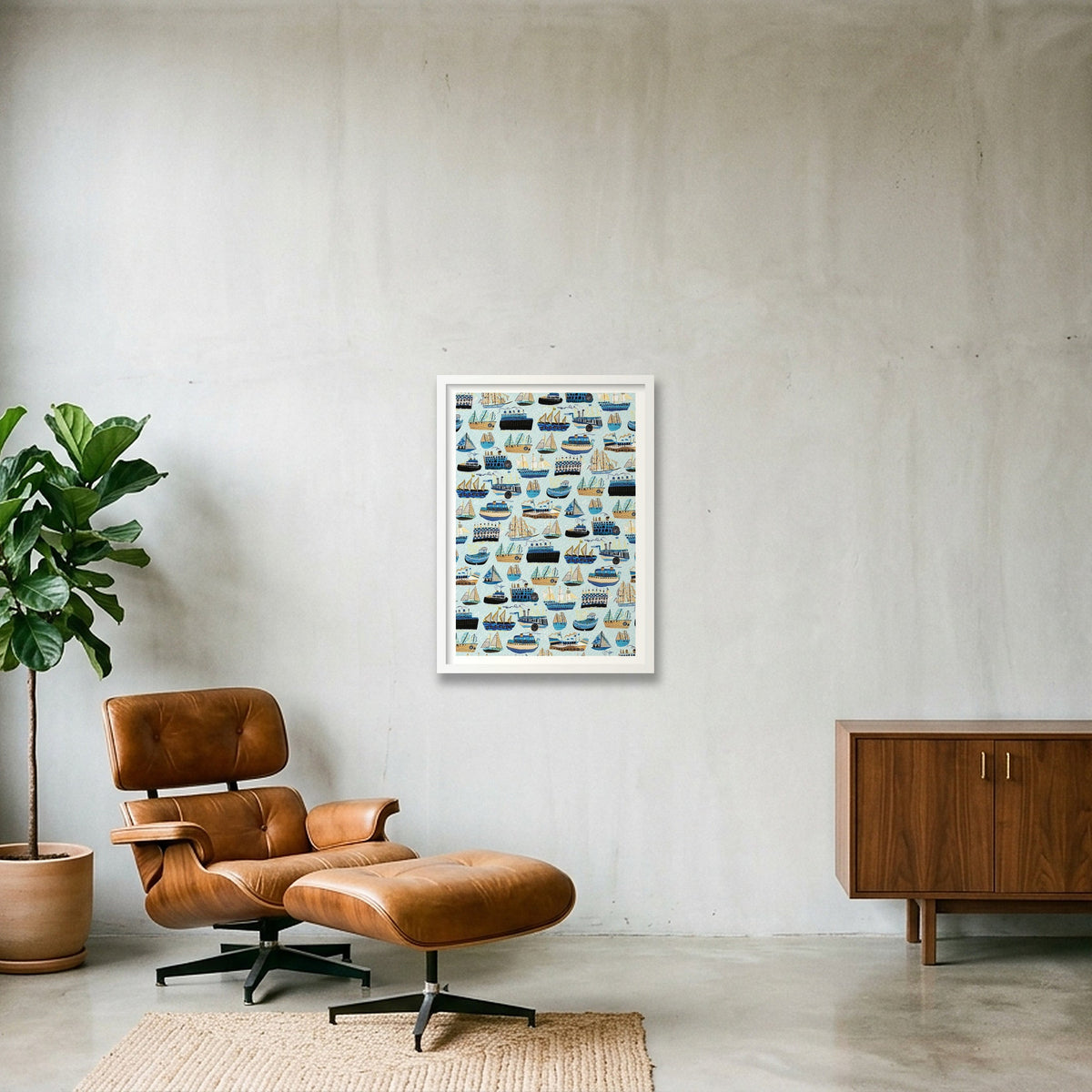 Giclee_shipahoy portrait A1 — 42×59cm, 17×23" White Frame