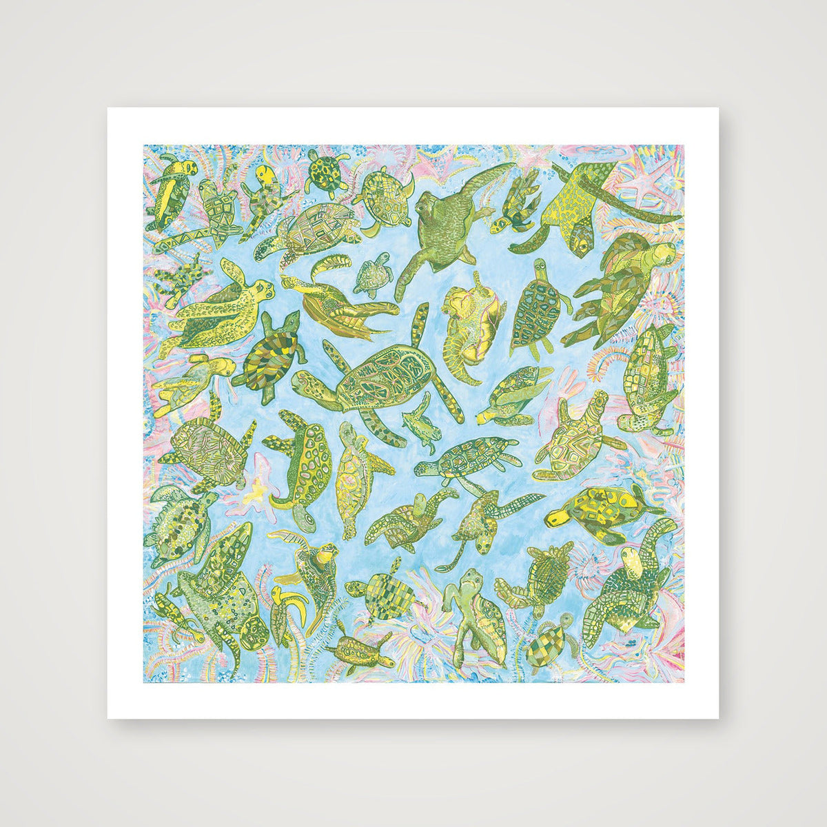 Giclee_turtles 50x50 — 30×30cm, 12×12" Print only