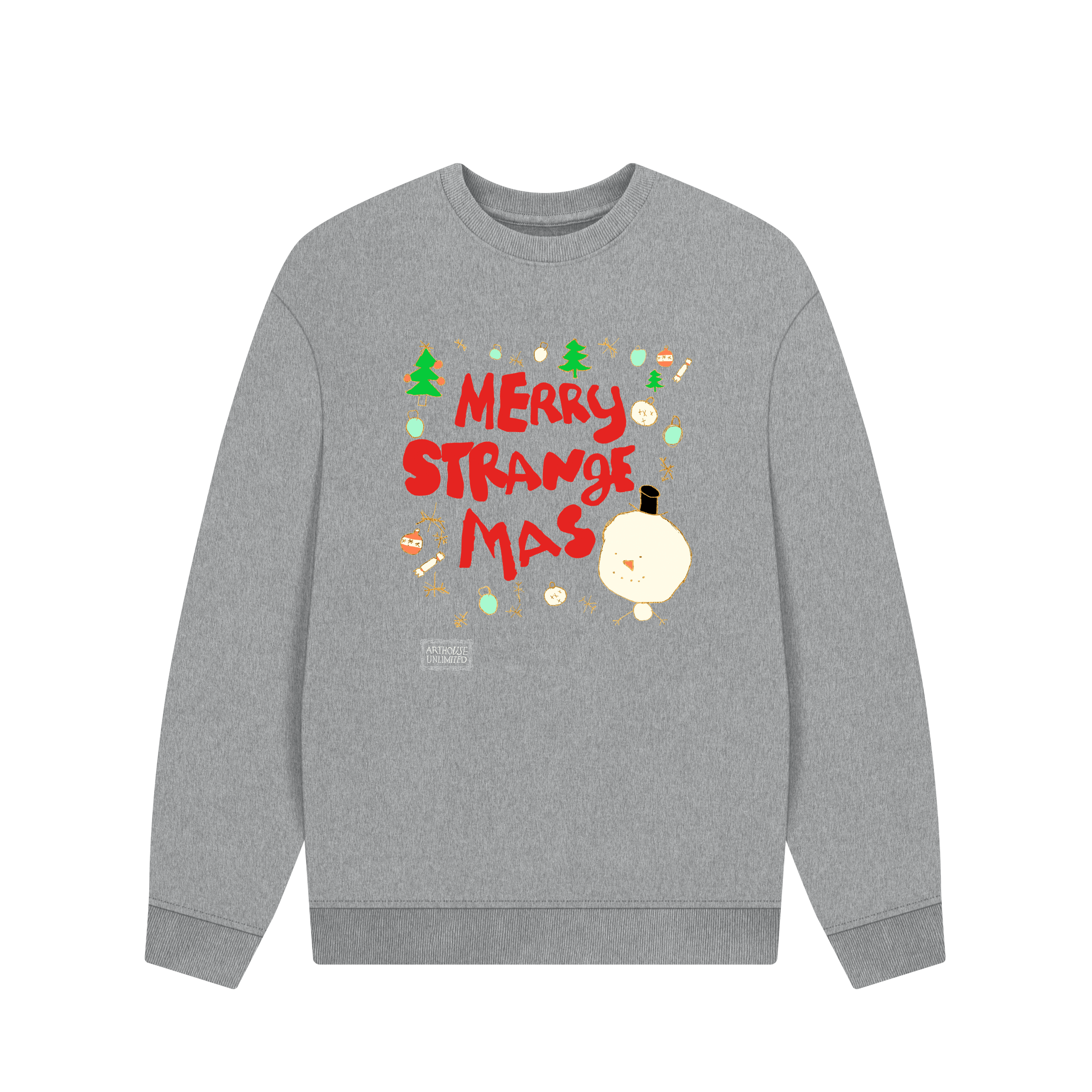 Athletic Grey Printed Sweater Front