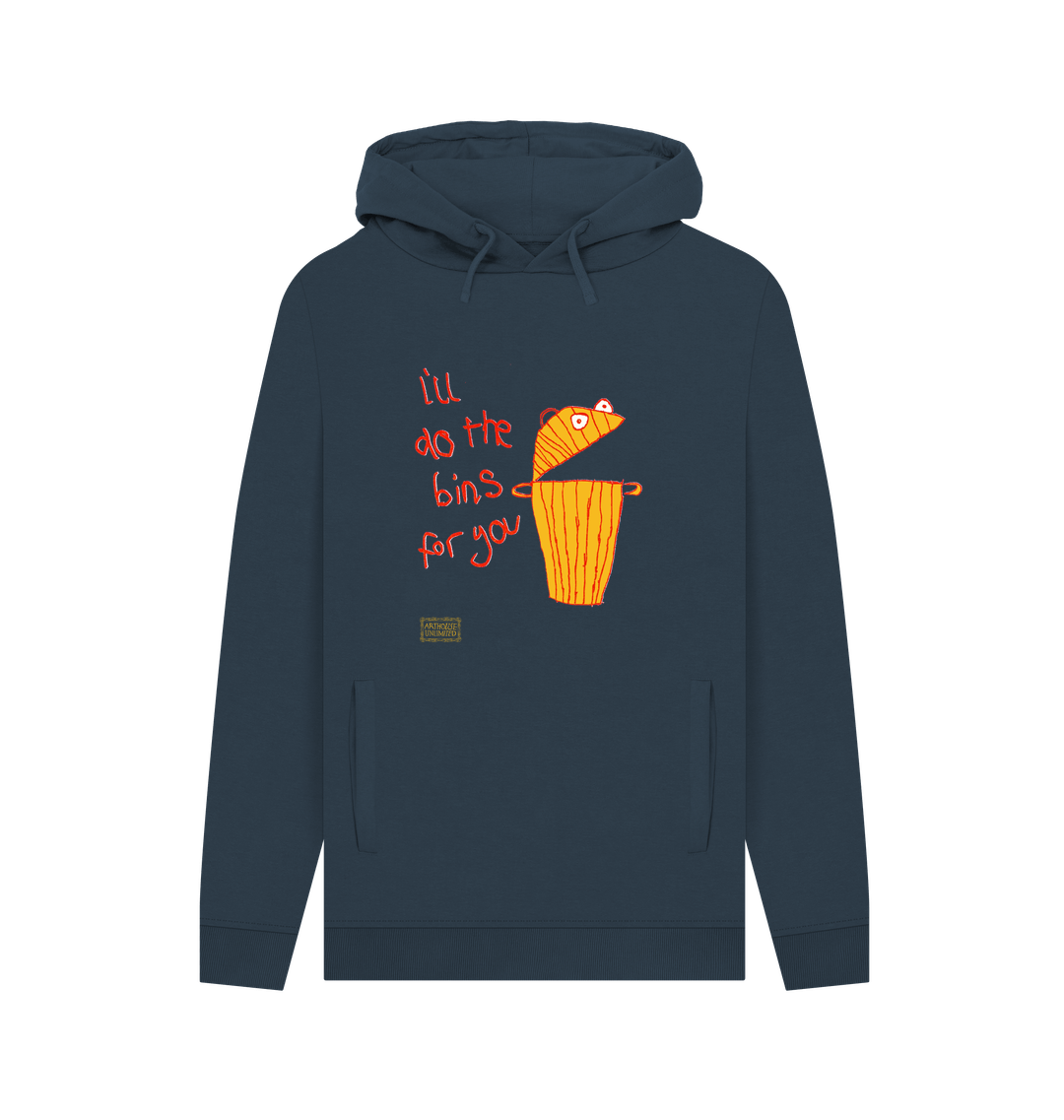 Navy Printed Hoody
