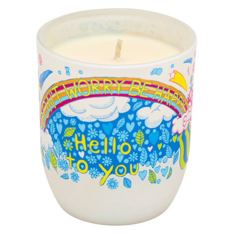 Be Happy Wax Candle - White