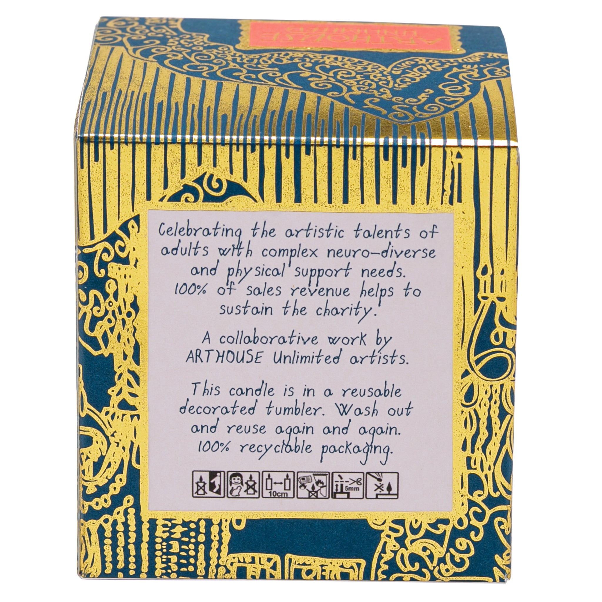 back of Bee Free, Oats & Honey Scented Plant Wax Candle box