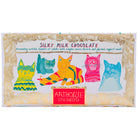 Pink, blue and yellow Miaow for Now, Silky Milk Chocolate Bar