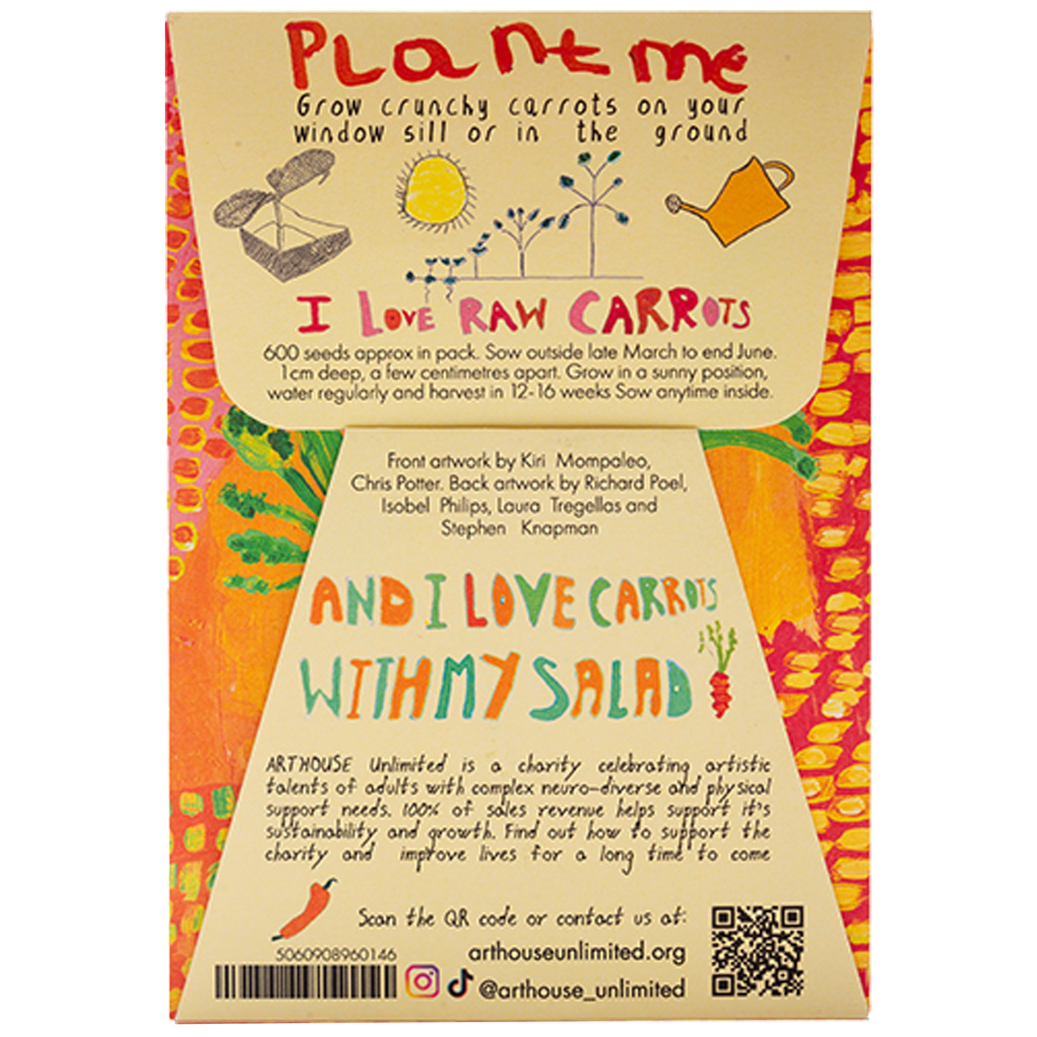 Back of packet of carrot seeds