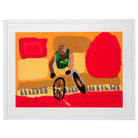 Framed picture of a person in a wheelchair race called Champion