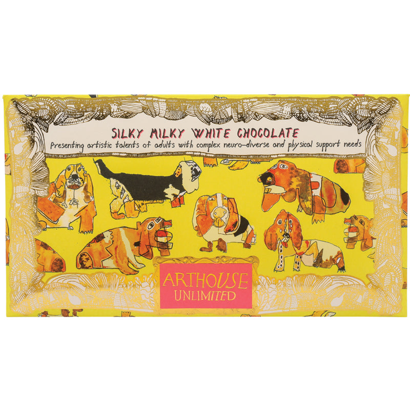 Happy Hounds, Silky Milky White Chocolate Bar with Madagascan Vanilla
