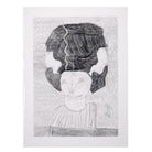 Hand drawn picture in pencil of a woman with a big hairdo called Jasmine