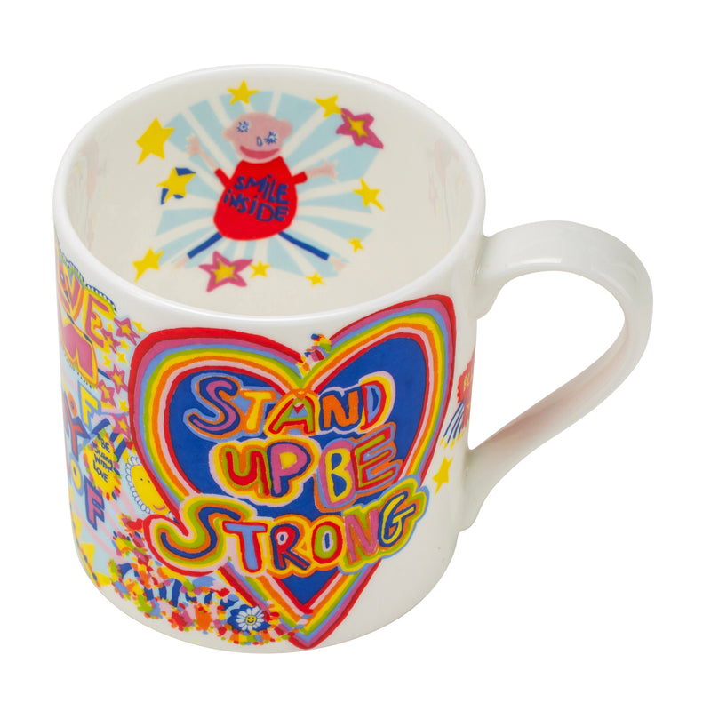 Bright coloured Full of Joy, Fine Bone China Mug