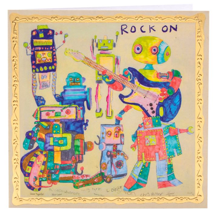 Rock On Robot , Greetings Card