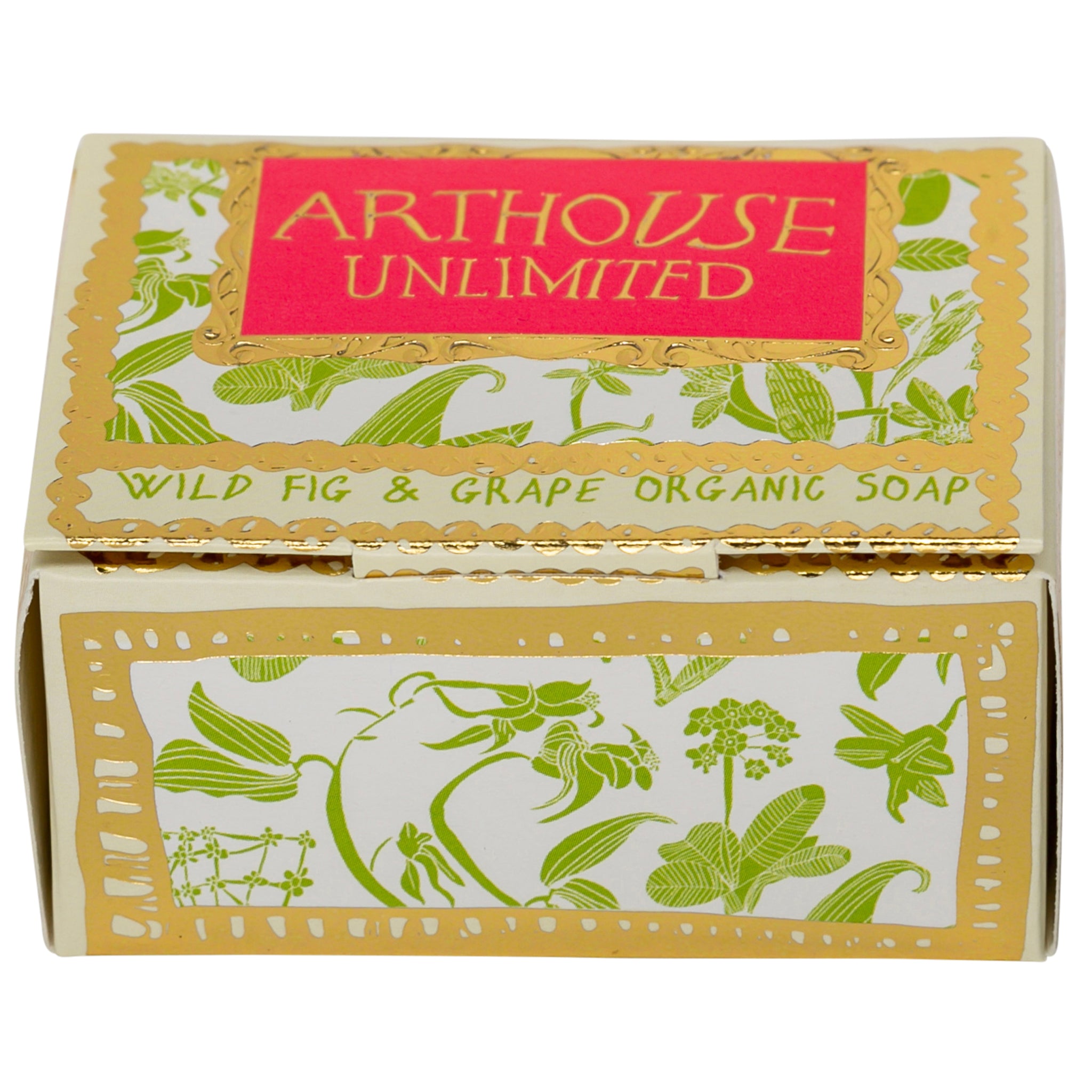 Laura's Floral, Triple Milled Organic Soap Slab in green and gold box