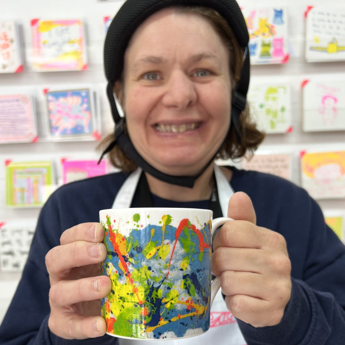 Female artist holding Spring, Fine Bone China Mug