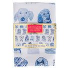 Blue and white Blue Dogs, 100% Organic Tea Towel with arthouse unlimited belly band