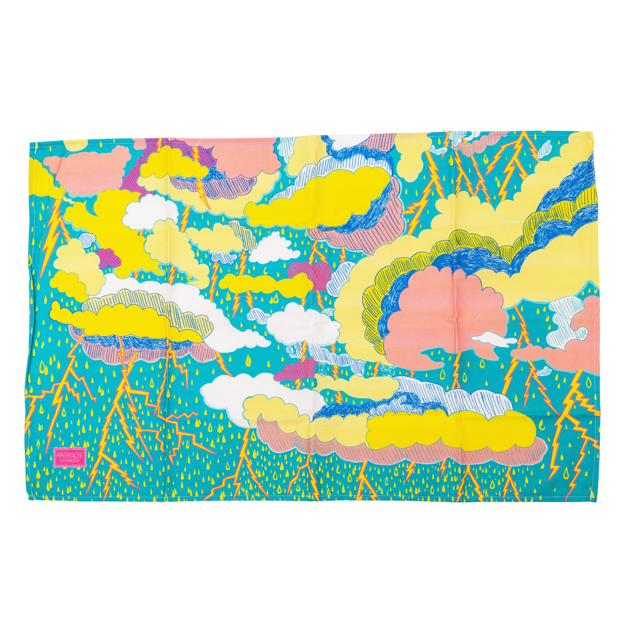 Bright coloured Sure Azure Can Be, 100% Organic Cotton Tea Towel