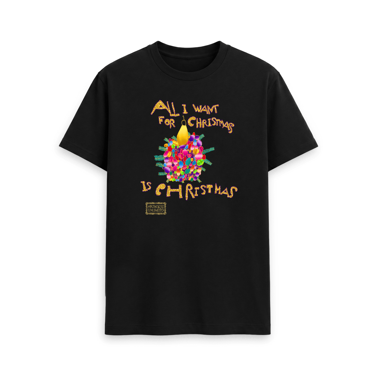 Black Printed T-shirt Front