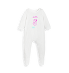 White Printed baby grow