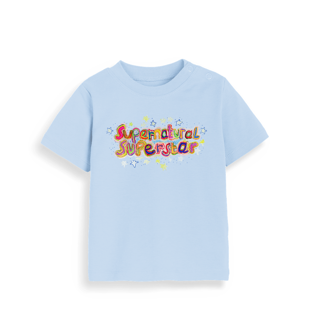 Dusty Blue Printed Kids T-Shirt