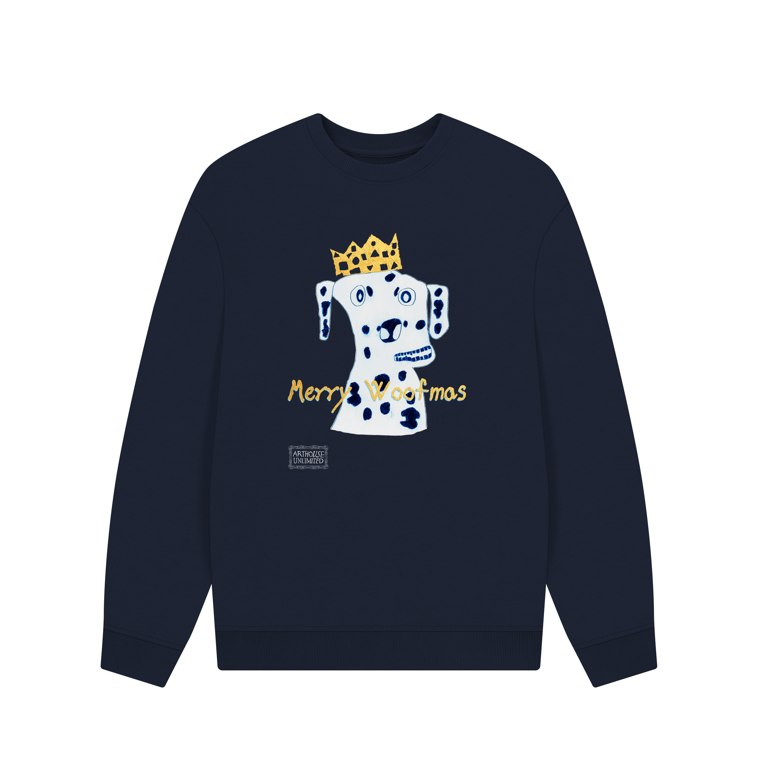 Navy Blue Printed Sweater Front