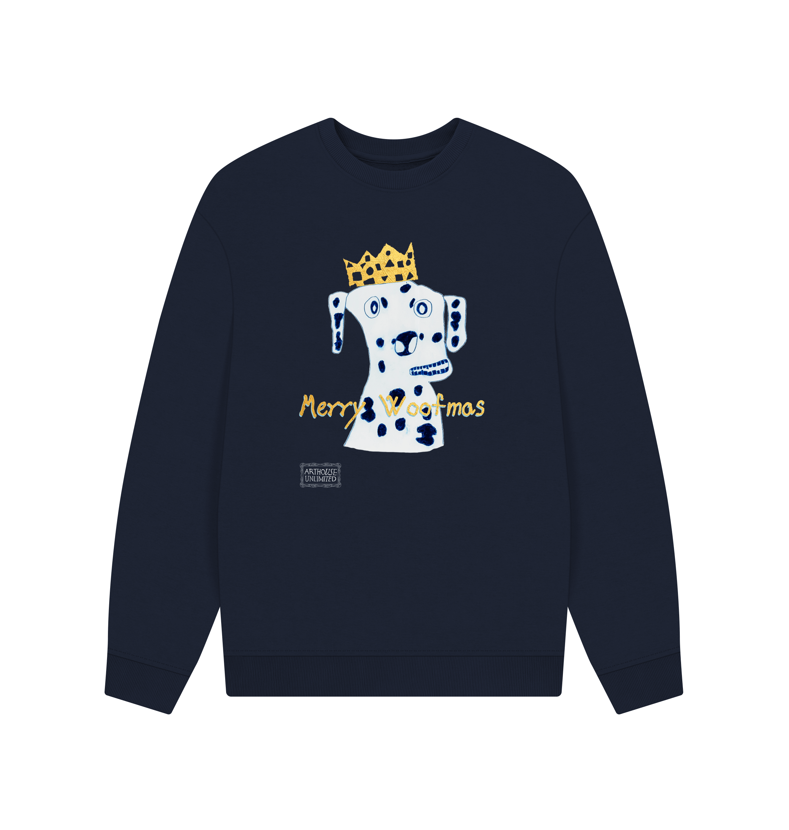 Navy Blue Printed Sweater Front
