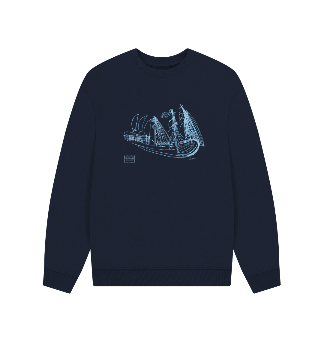 Navy Blue Printed Sweater