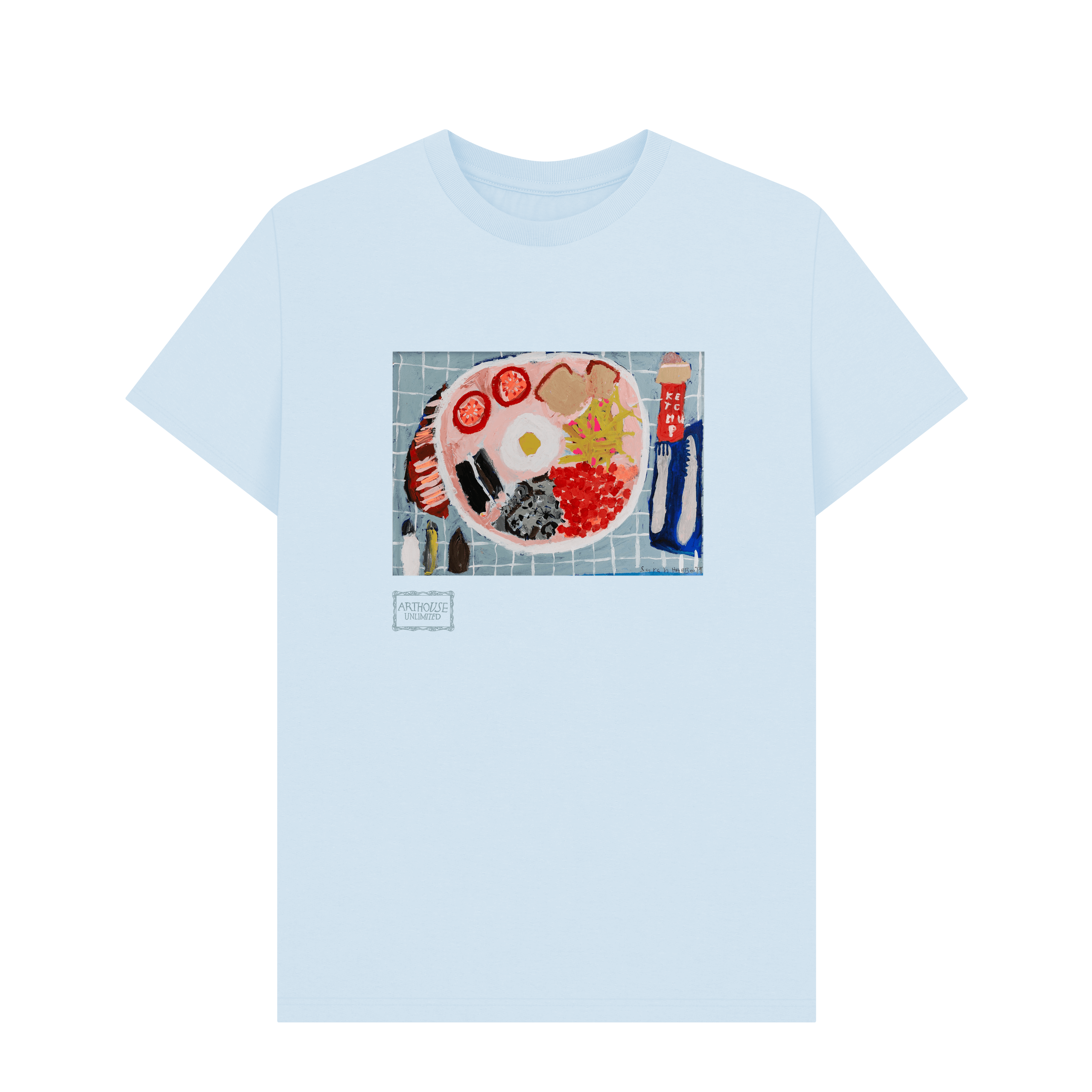 Sky Blue Printed T-shirt Front