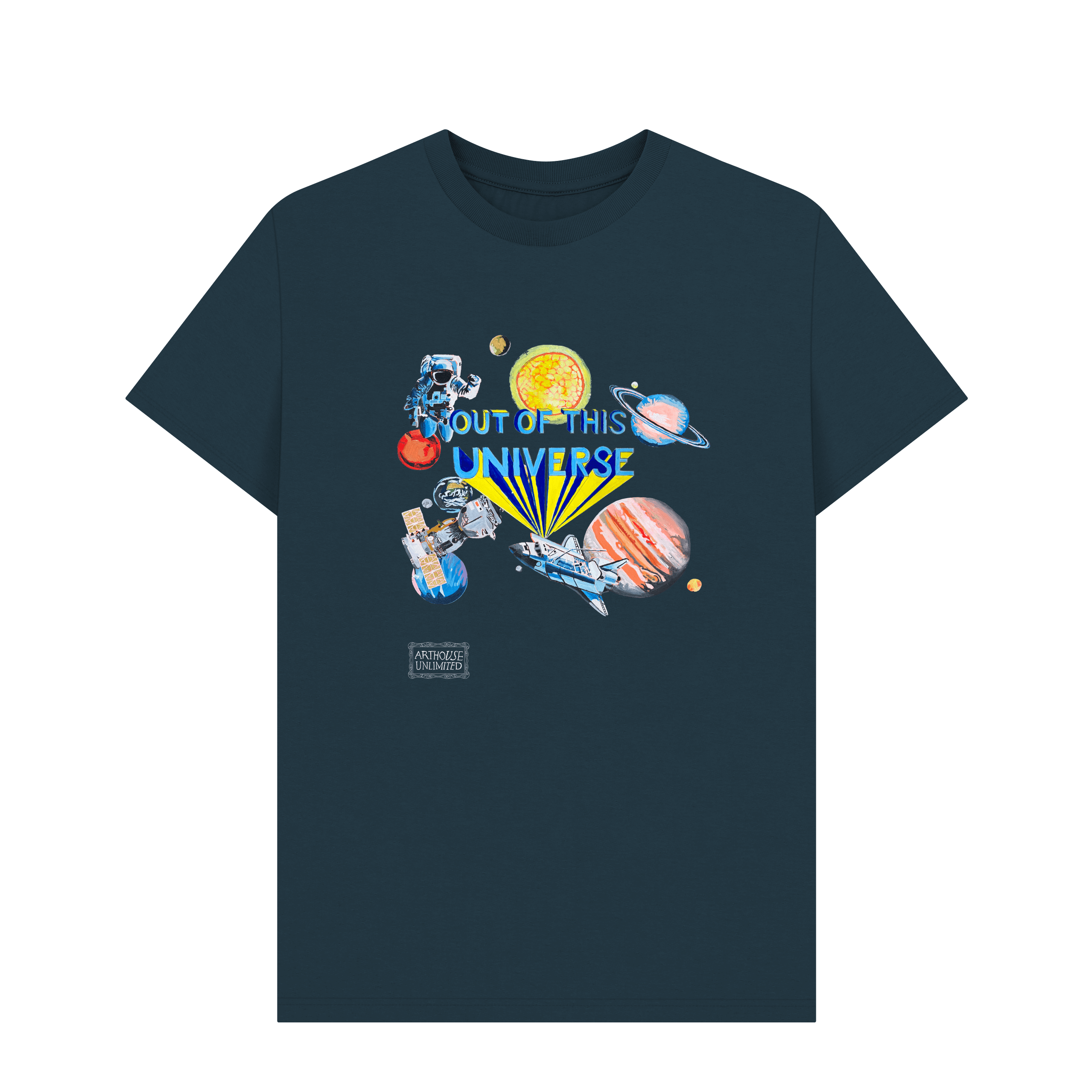 Denim Blue Printed T-shirt Front