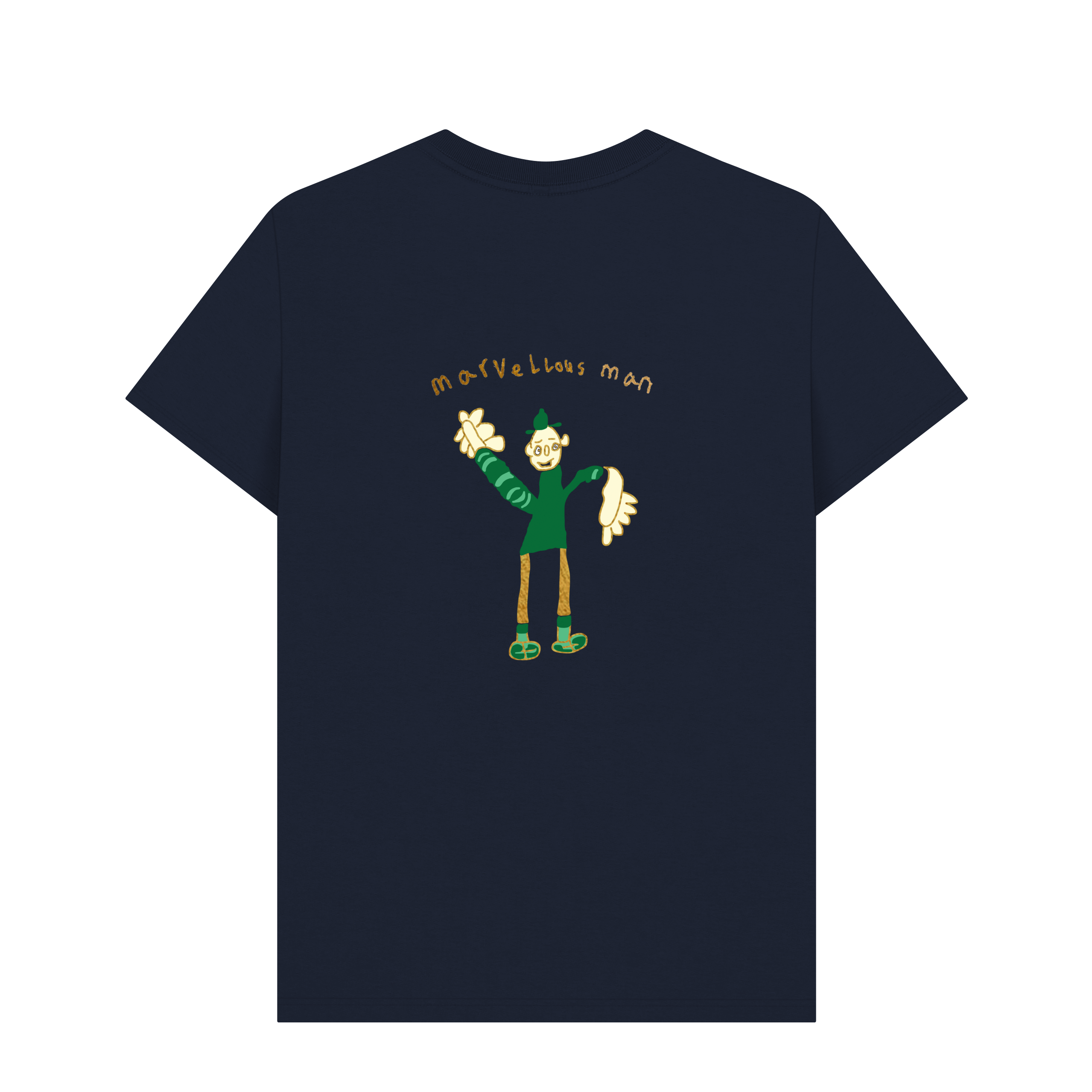 Navy Blue Printed T-shirt Back