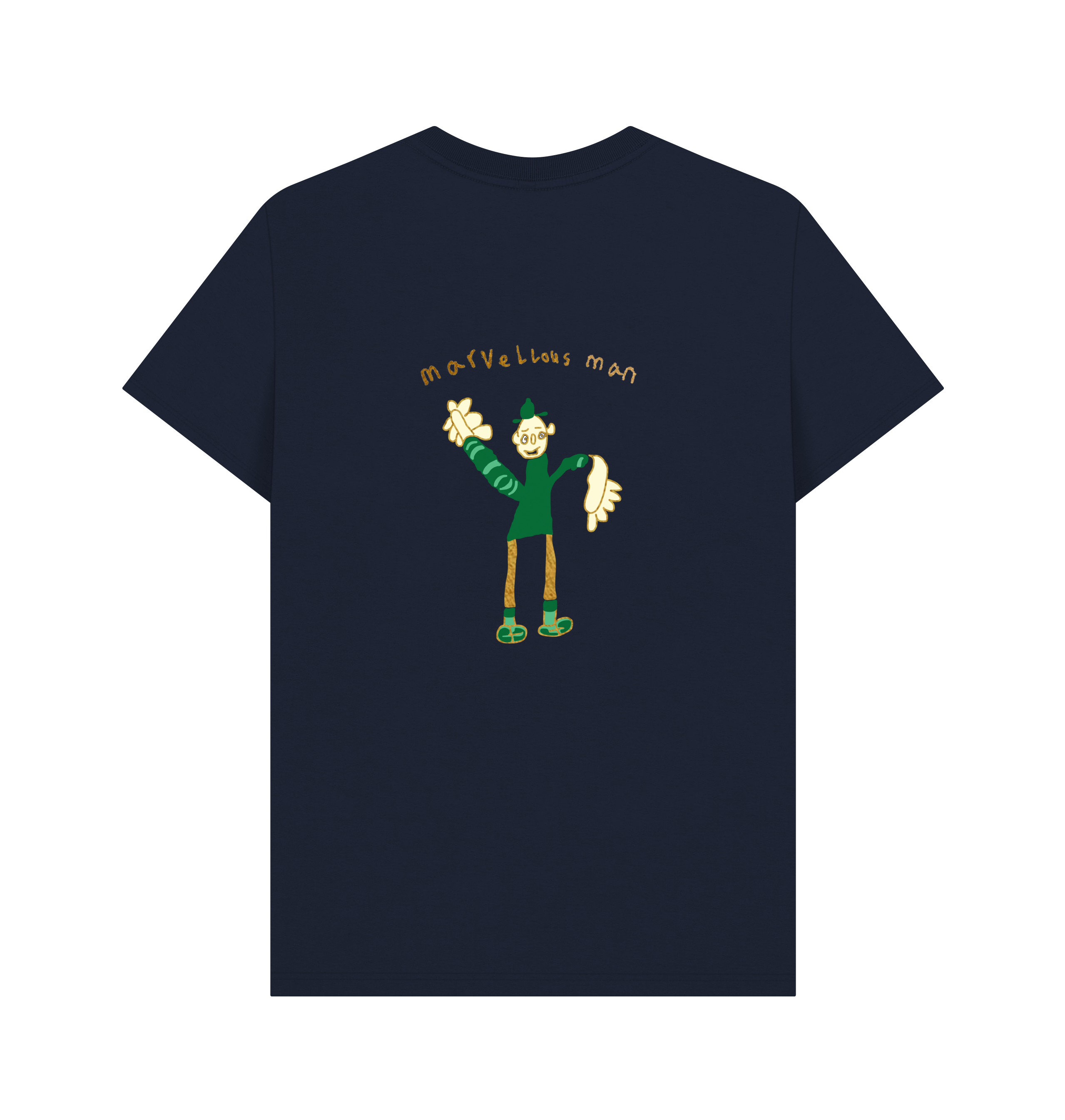 Navy Blue Printed T-shirt Back