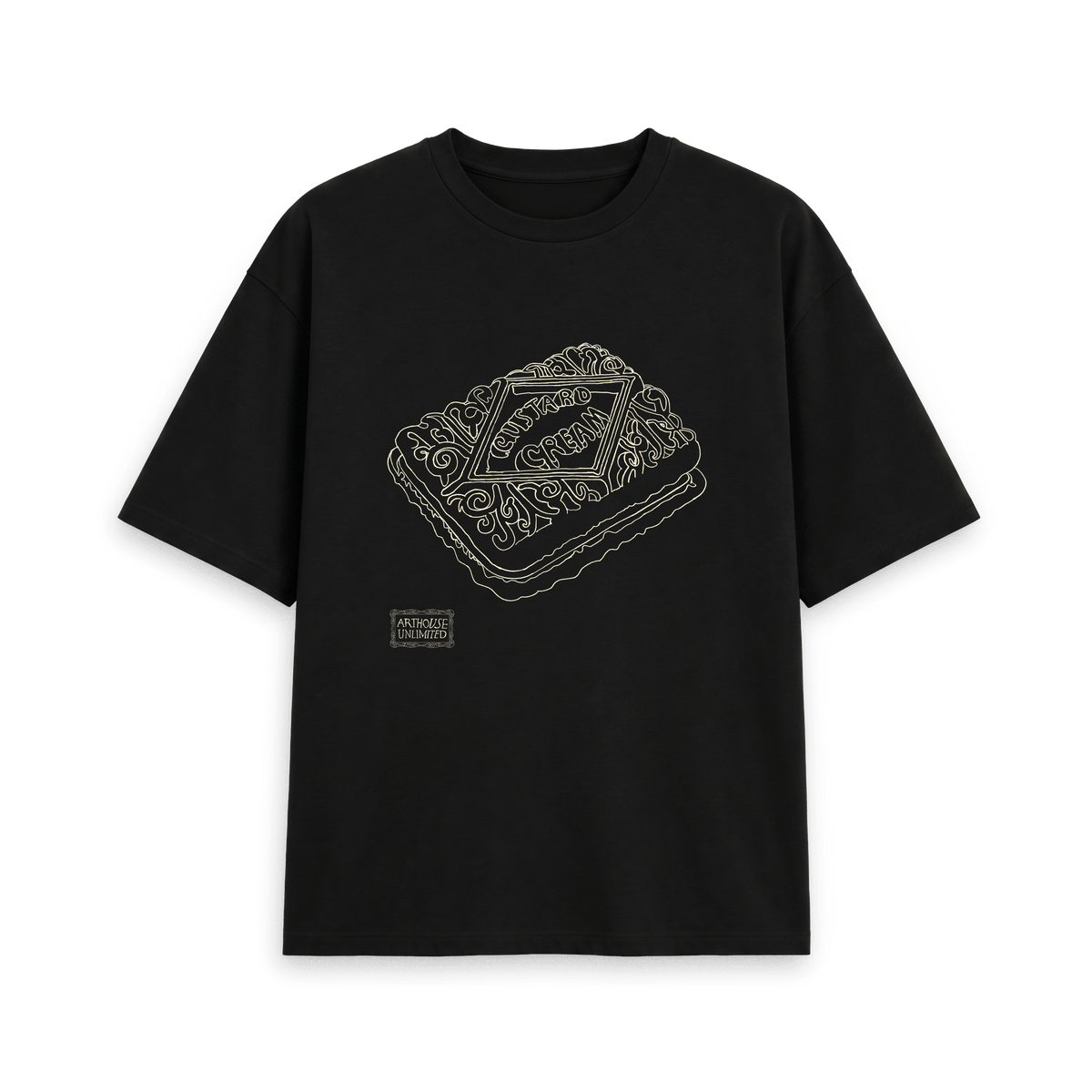 Black Printed T-shirt Front